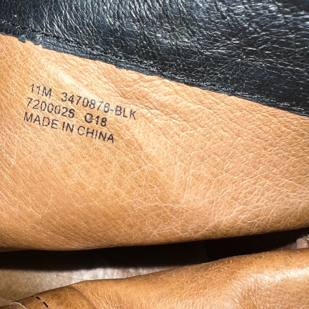 Frye Flynn Short Inside Zip Black Leather Boots Size 11 - Picture 12 of 15